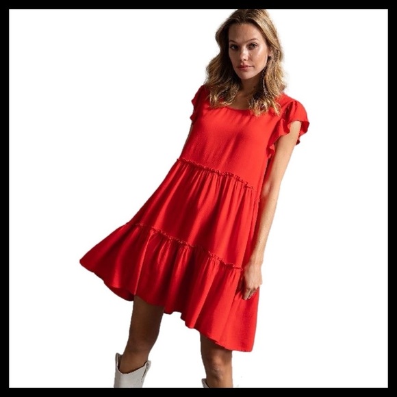 BOUTIQUE Resort Style Ruffle Hem Babydoll Dress - Picture 5 of 9